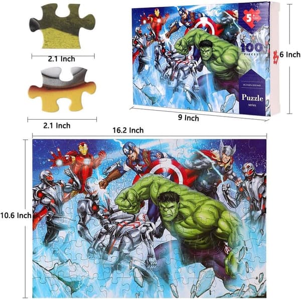 Educational 100-Piece Cardboard Puzzle for Kids Ages 5-12