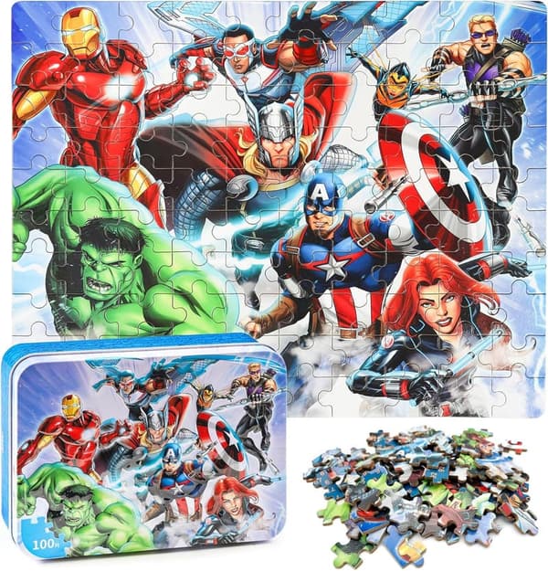 Kids' 100-Piece Hero Jigsaw Puzzle in Metal Box