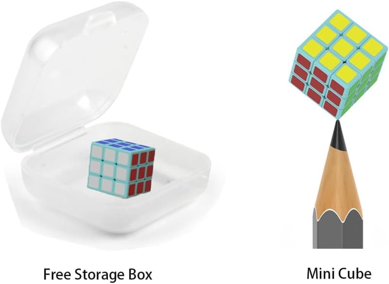Tiny Blue 3x3 Mini Cube - Smooth Magic Gift for All Ages