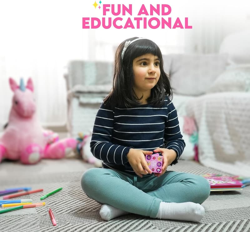 Pink 3x3 Magic Cube Puzzle Toy for Kids - Ideal Birthday Gift