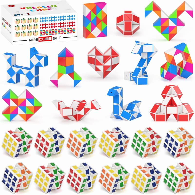 Mini Cube Fidget Snake Puzzle - Party Favors for Kids