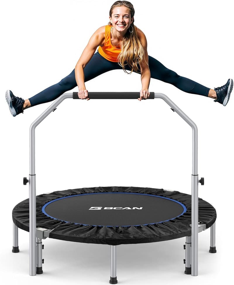 Adjustable Mini Trampoline for Adults - 330/440lbs Capacity