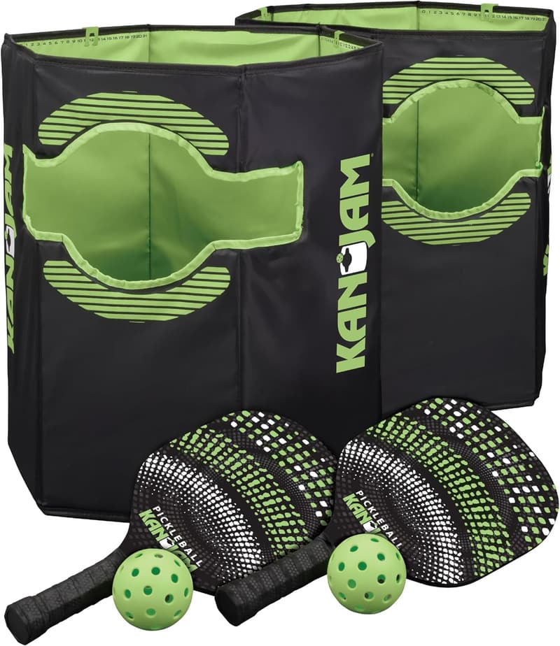 Portable 4-Player Pickleball Set with Paddles & Balls