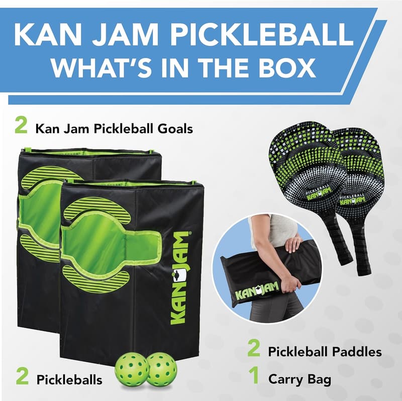 Portable 4-Player Pickleball Set with Paddles & Balls