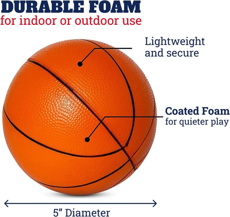 Foam Mini Basketballs - Soft, Lightweight Orange Balls for All Ages
