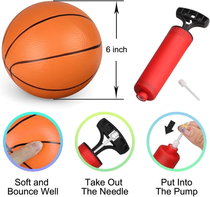 Mini Orange Basketballs for Kids – 6'' Indoor/Outdoor Set (6 PCS)