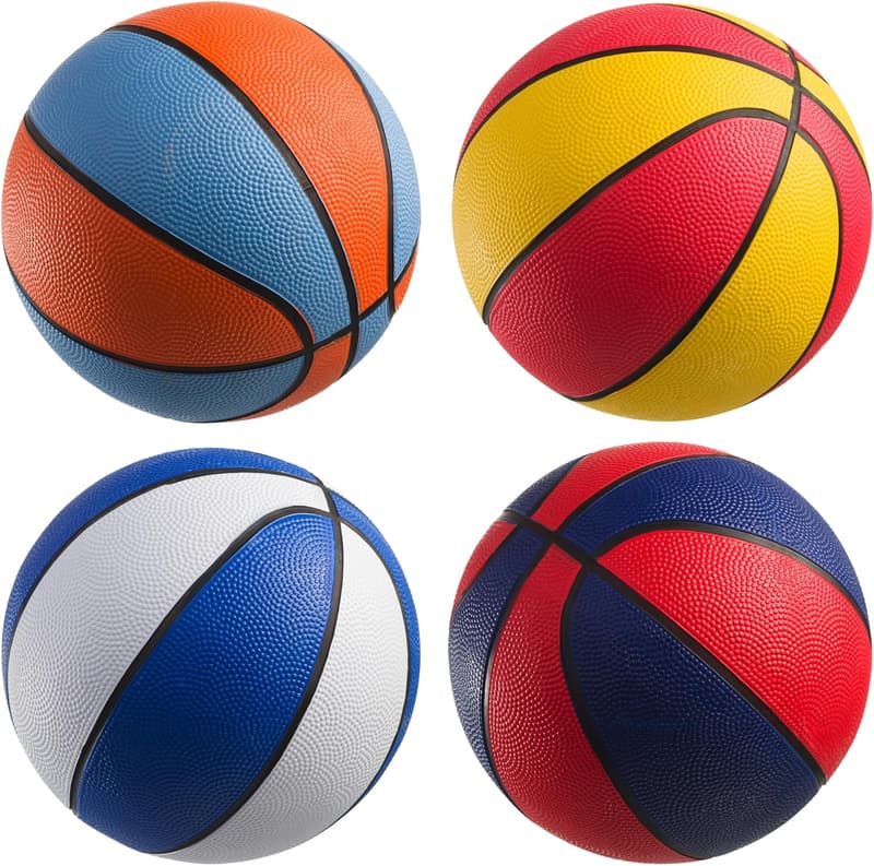Mini Rubber Basketballs for Kids - 7 Inch (Pack of 4)