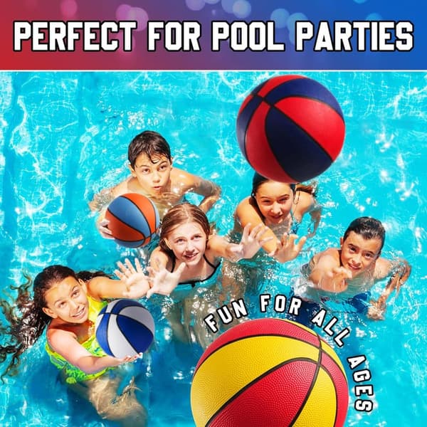 Mini Rubber Basketballs for Kids - 7 Inch (Pack of 4)