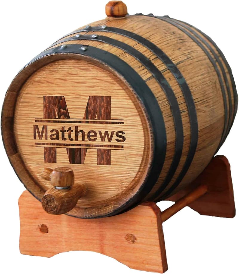 Customized Mini Oak Whiskey Barrel - Engraved 1 Liter Cask