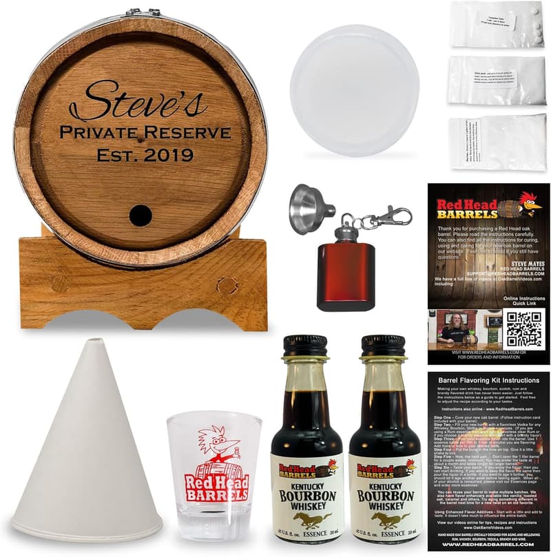 2L Custom Engraved White Oak Aging Barrel Gift Set