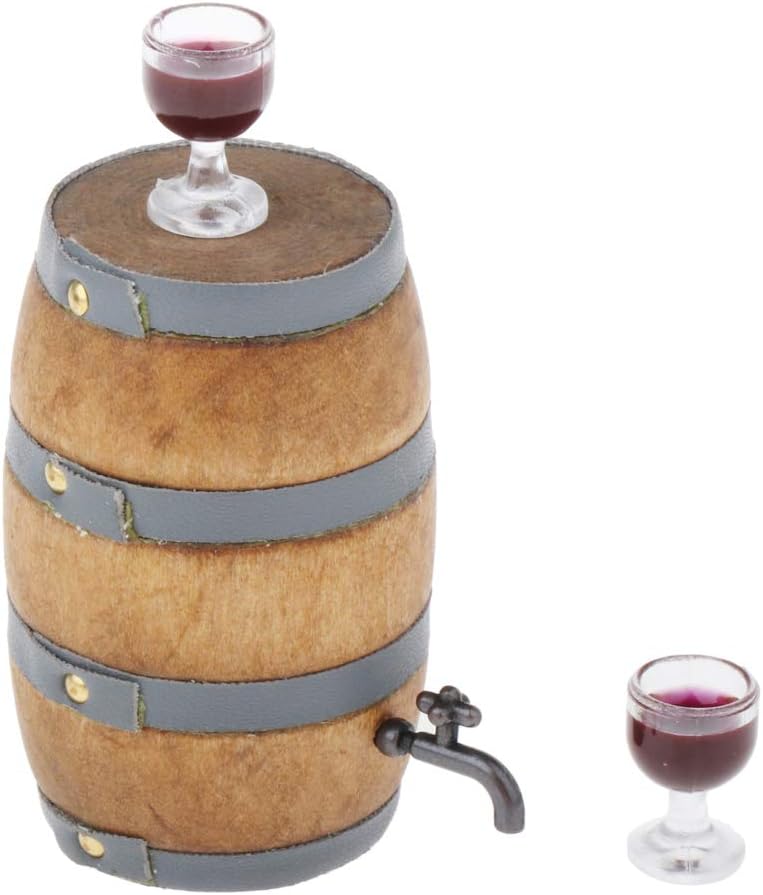 Miniature Wooden Beer Barrel Model with Faucet for Bar Decor