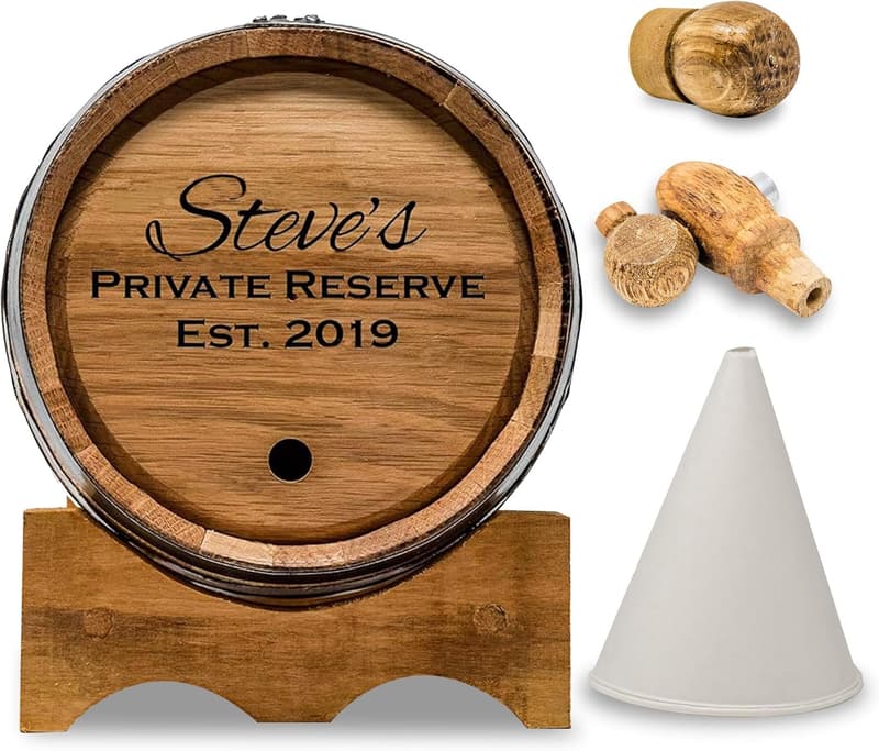 Custom Engraved 3-Liter Oak Barrel for Aging Spirits