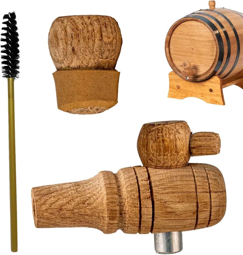 Wooden Spigot & Bung Replacement Set for Whiskey Barrels