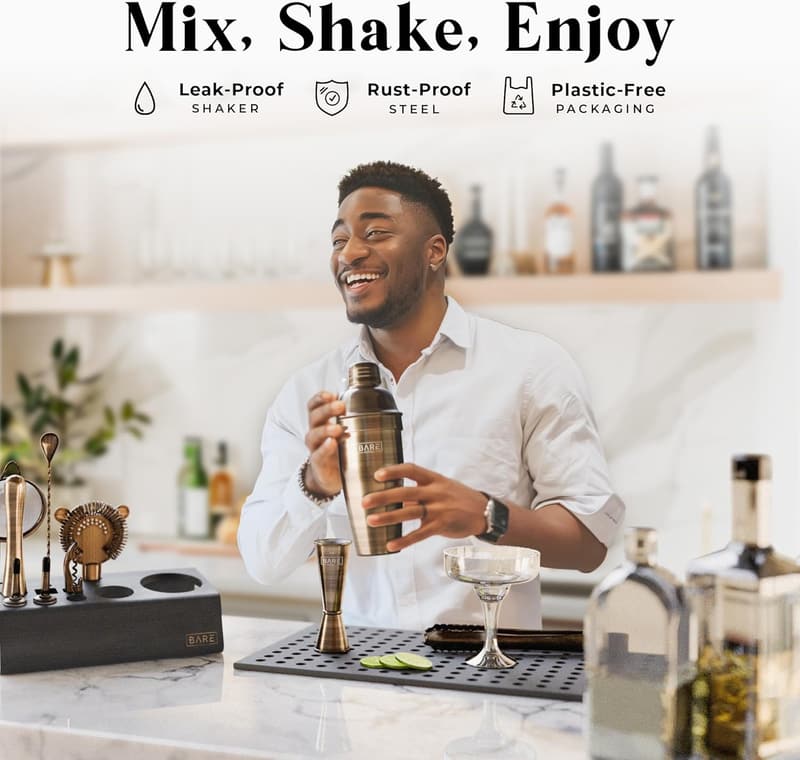14-Piece Mixology Bartender Kit with Recipe Cards