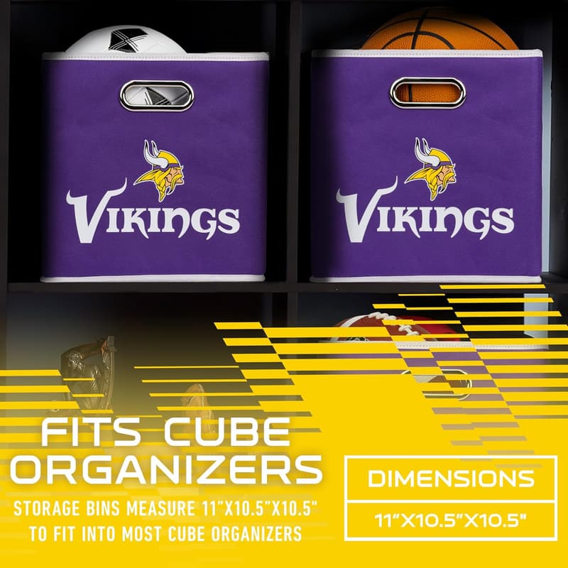 NFL Collapsible Storage Bins - Cube Container, 11