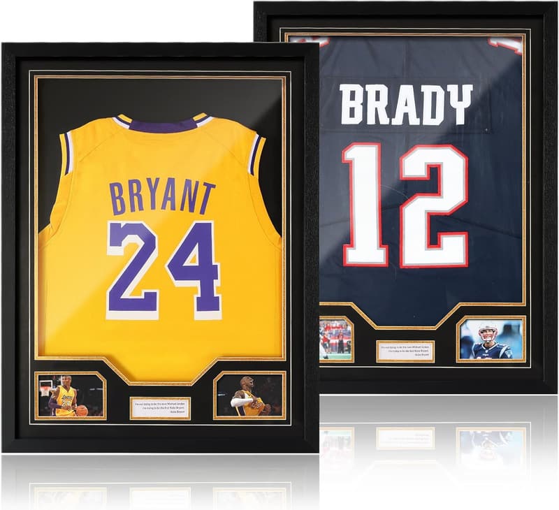 Large Clear Acrylic Shadow Box Display Case - 2 Pack for Sports Jerseys