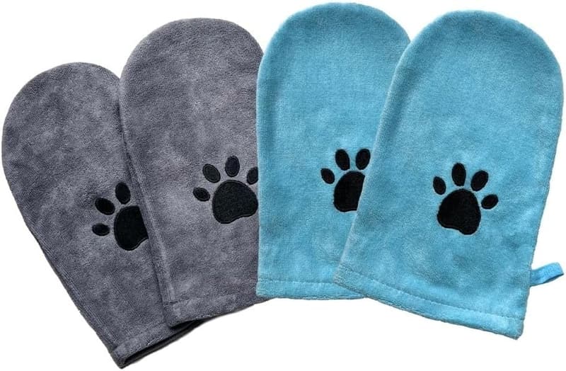 Microfiber Paw Cleaning Mitts for Pets - 4 Pack
