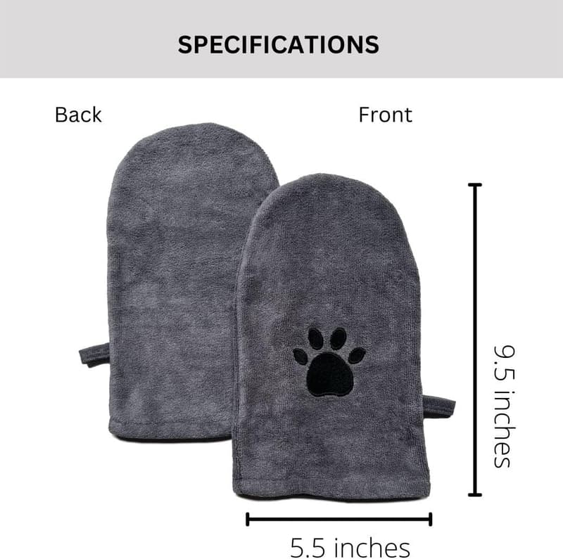 Microfiber Paw Cleaning Mitts for Pets - 4 Pack