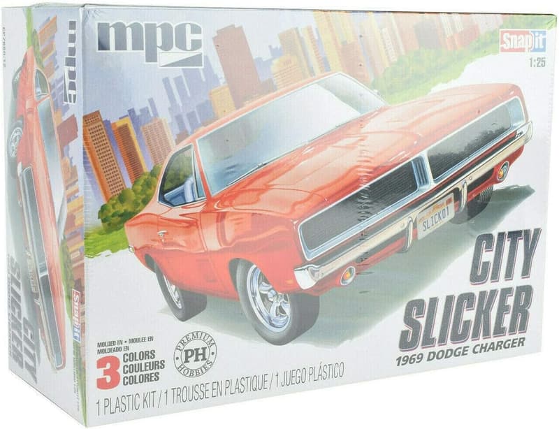 1969 Dodge Charger 1:25 Snap Together Model Car Kit