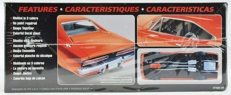 1969 Dodge Charger 1:25 Snap Together Model Car Kit