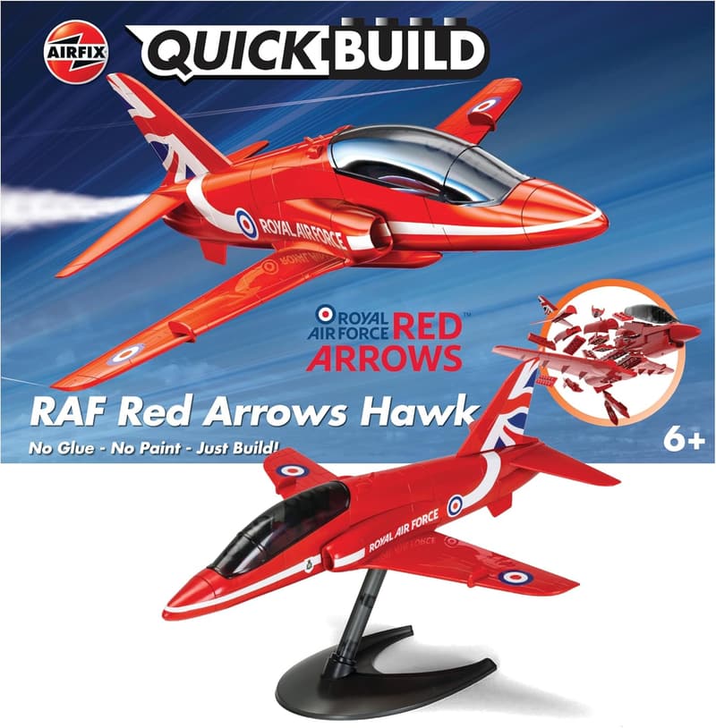 Red Arrows Hawk Quickbuild Model Airplane Kit for Kids & Adults