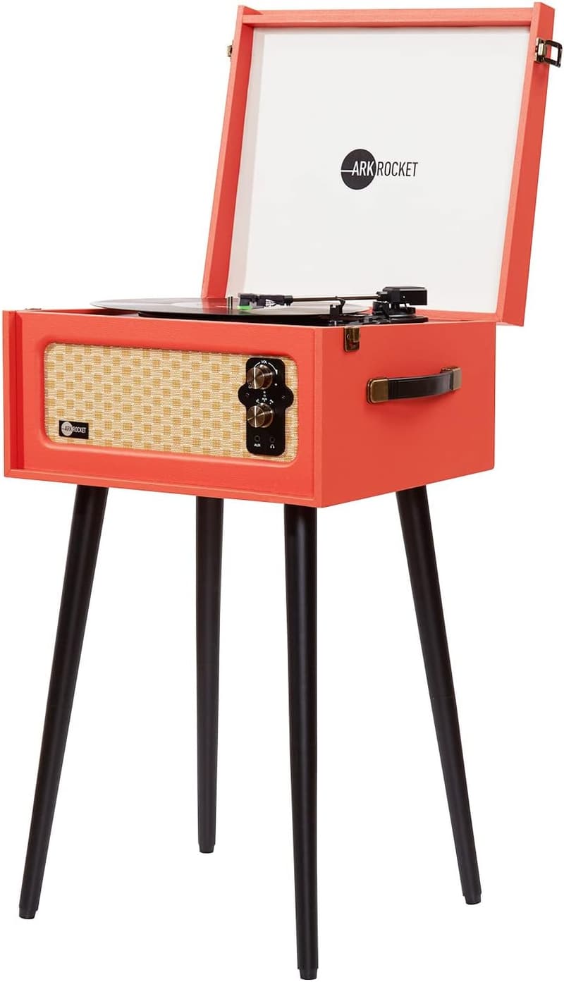 Retro Bluetooth Record Player with 3 Speeds and Built-in Speakers