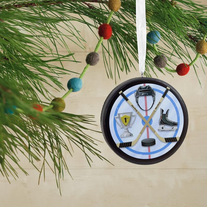 Christmas Hockey Puck Ornament