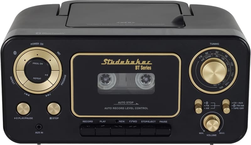 Bluetooth Portable Stereo with CD, AM/FM Radio & Cassette Player