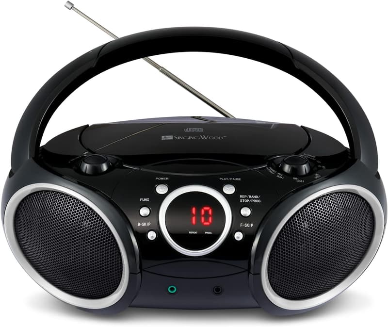 Portable CD Player Boombox with AM/FM Radio & Aux Input