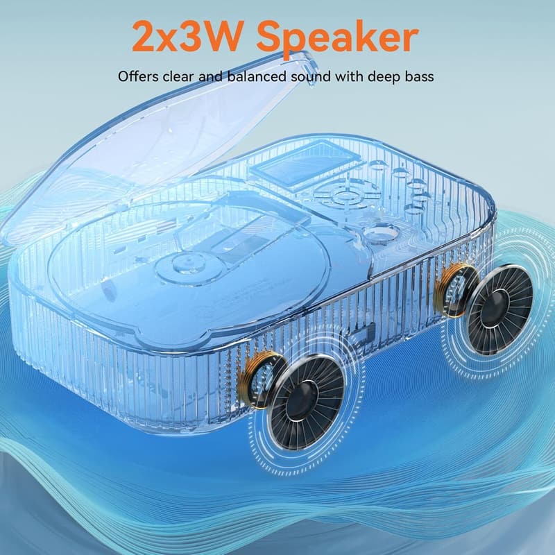 Portable CD Player with Bluetooth Speakers and Remote Control