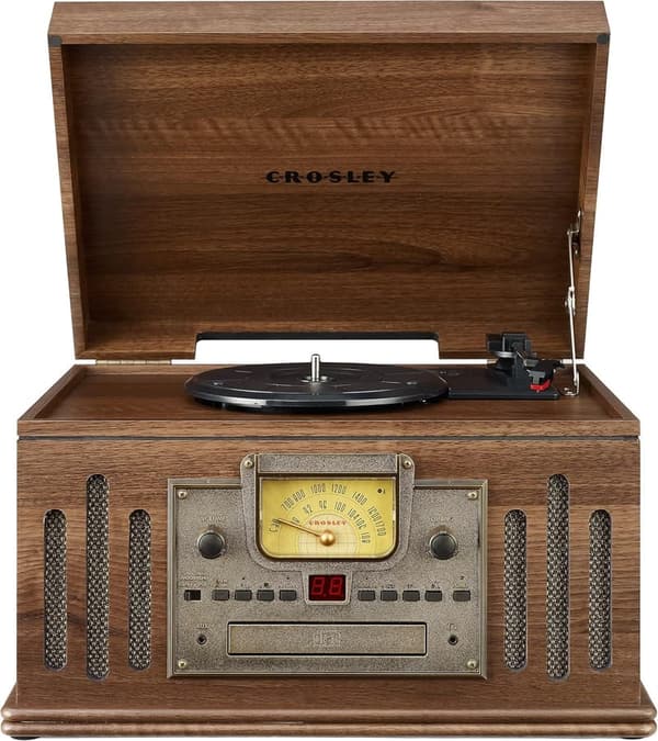 Crosley 3-Speed Bluetooth Turntable with Radio & CD Player - Walnut