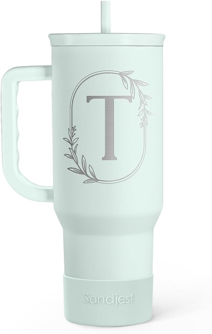 Custom Monogrammed 40oz Tumbler - Insulated Travel Cup for Women