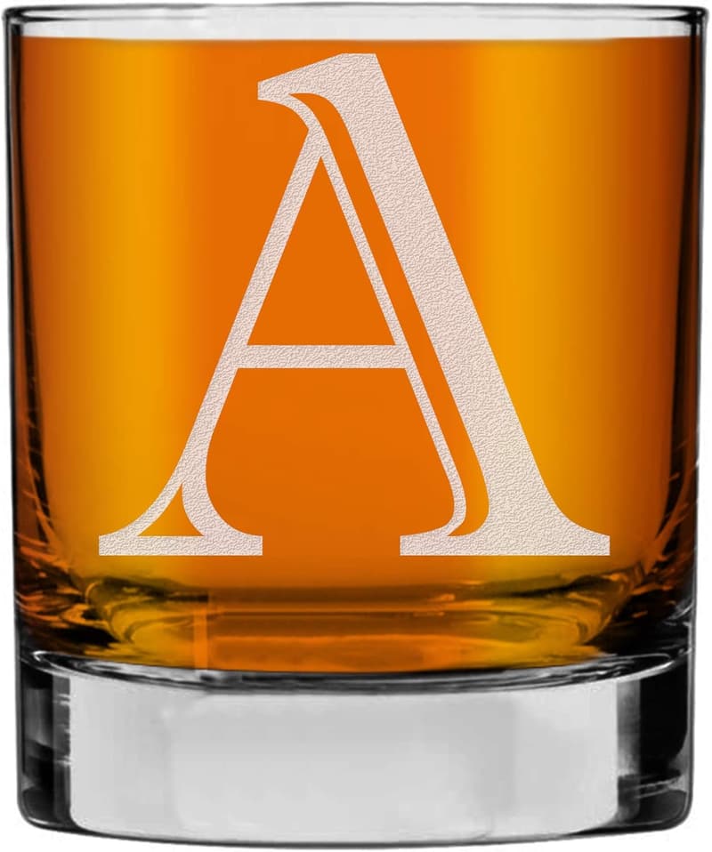 Personalized Whiskey Rocks Glass - Custom Monogram for Him