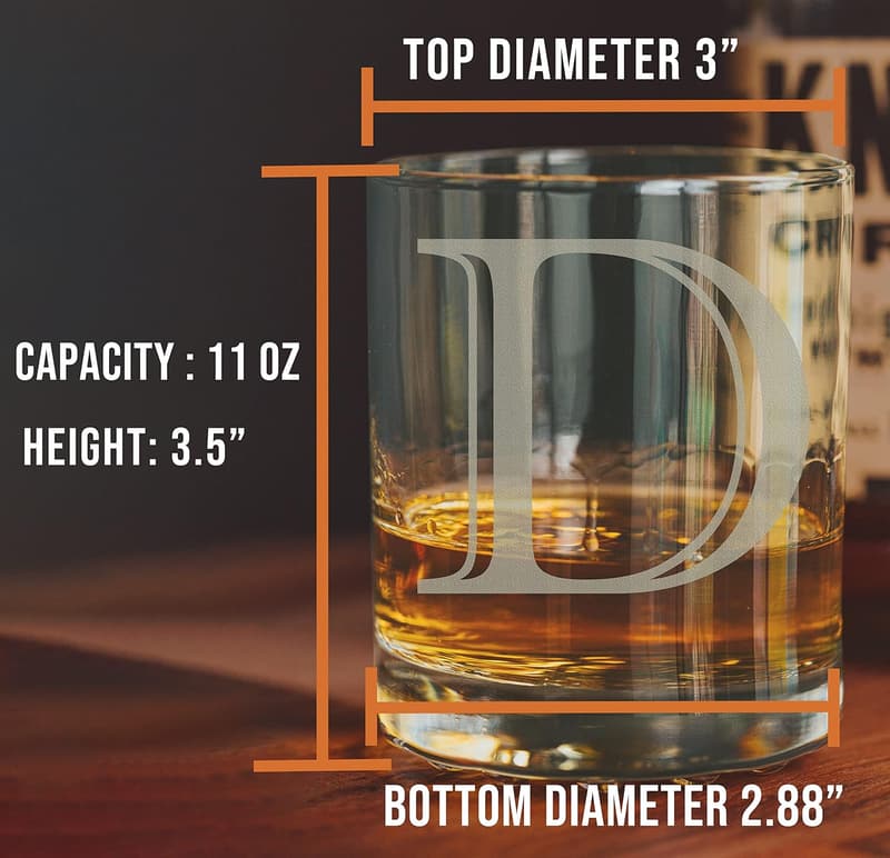 Personalized Father’s Day 11oz Whiskey Rocks Glass - Monogrammed