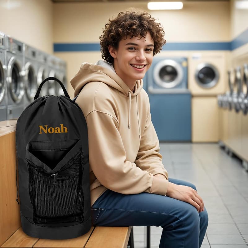 Custom Graduation Laundry Bag with Shoulder Strap & Mesh Pocket