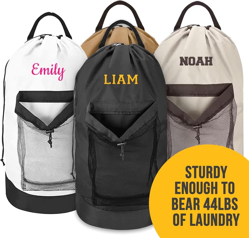 Custom Graduation Laundry Bag with Shoulder Strap & Mesh Pocket