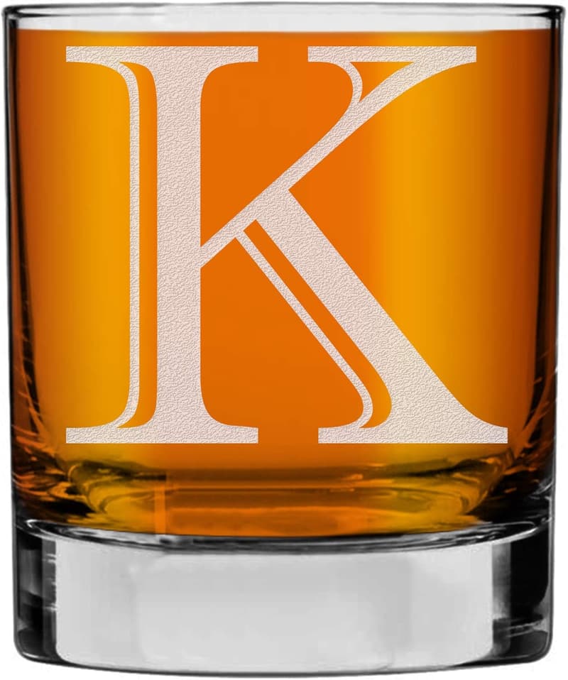 Personalized Whiskey Rocks Glass - Custom Monogram Gift for Him