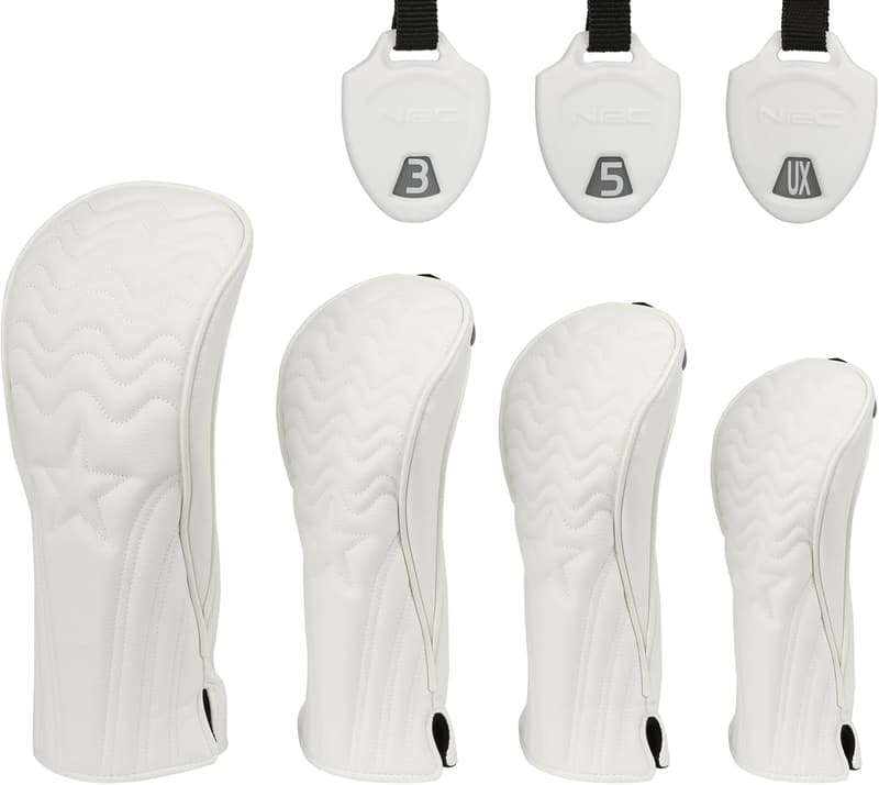 Golf Club Head Covers – Premium PU Leather, Magnetic & Interchangeable Tags