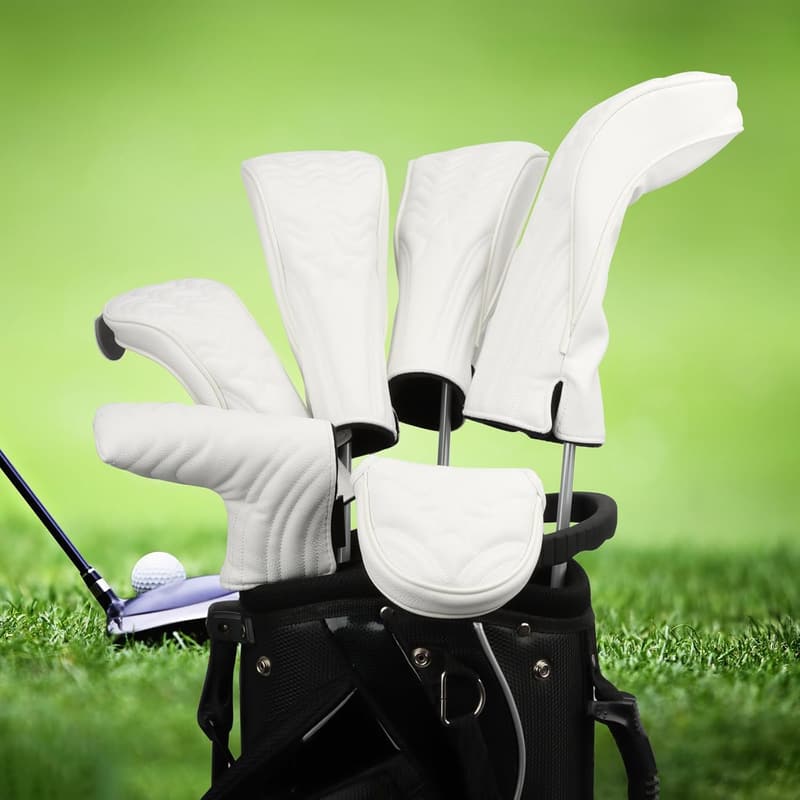 Golf Club Head Covers – Premium PU Leather, Magnetic & Interchangeable Tags