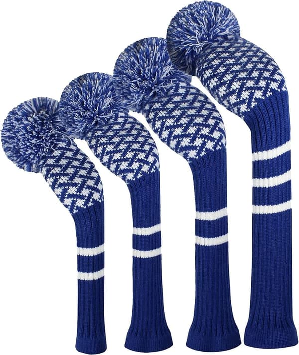 Handmade Knitted Golf Headcovers Set for Driver & Fairway Woods