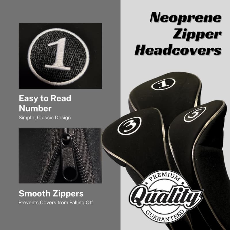 Neoprene Golf Headcovers for Drivers & Fairway Woods