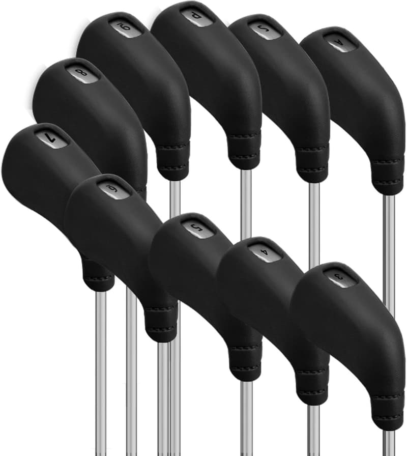 Protective Washable Golf Iron Head Covers Set, 10pcs