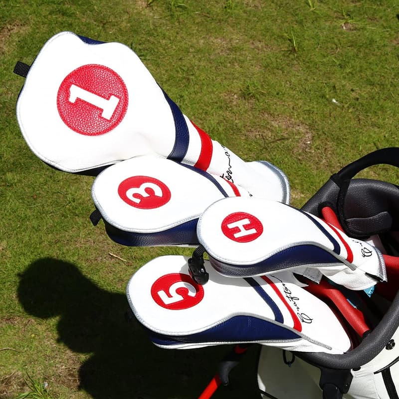 Customizable Red, White & Blue Leather Golf Headcover