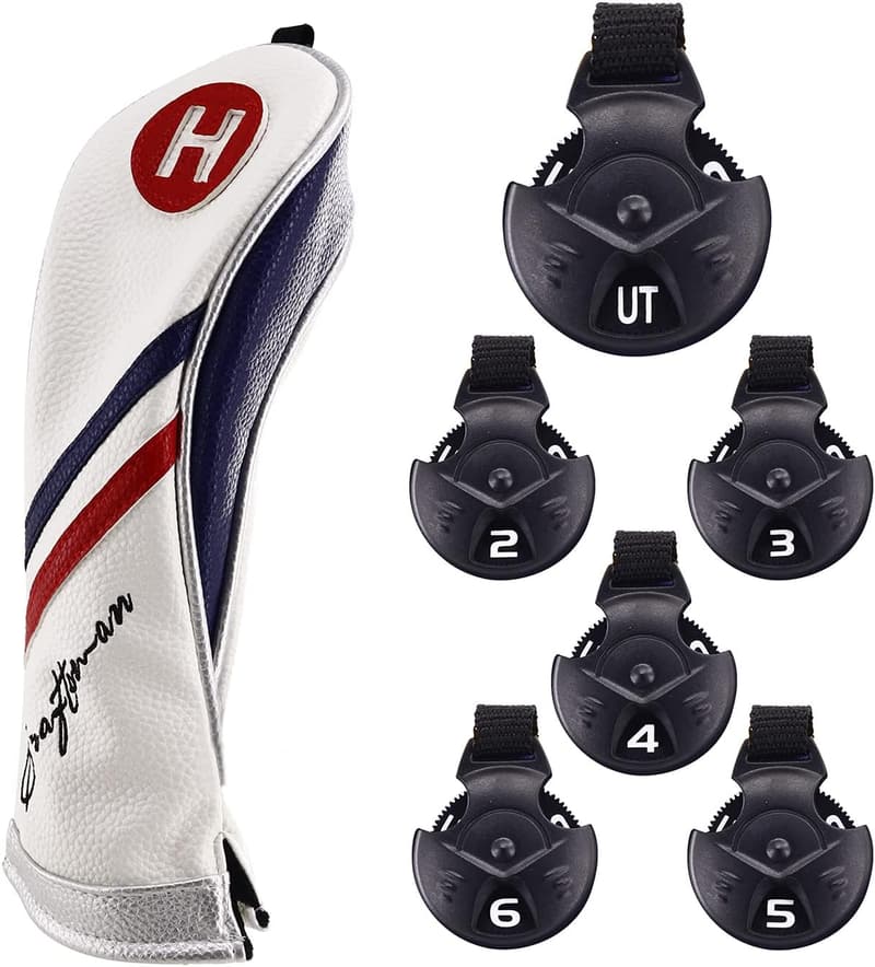 Customizable Red, White & Blue Leather Golf Headcover