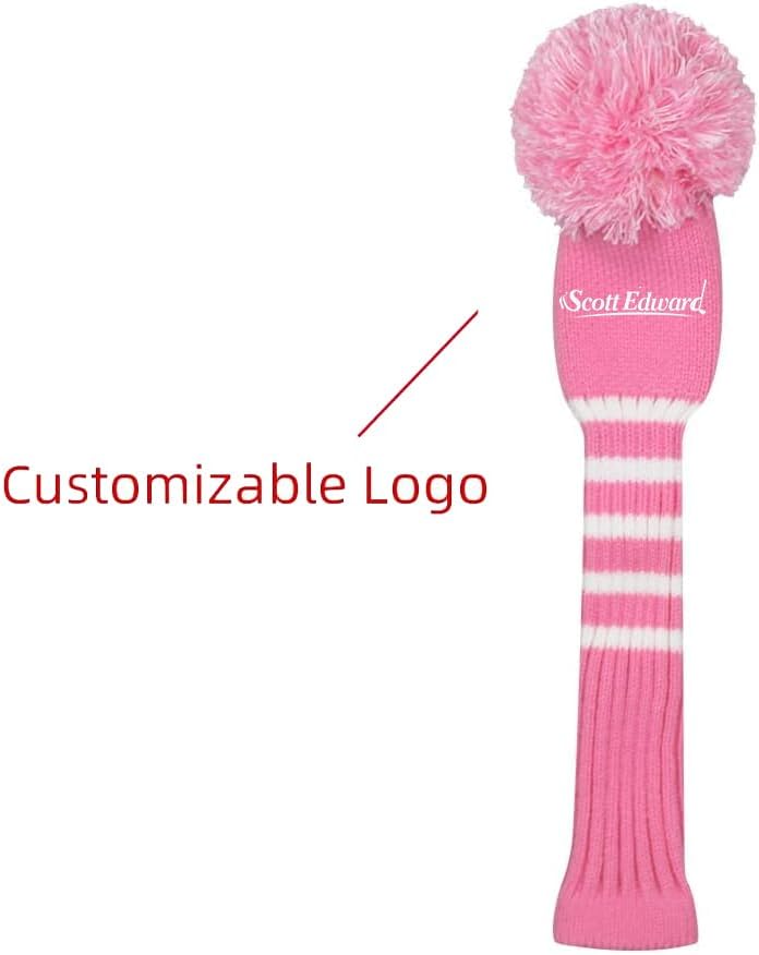 Fairway Wood Hybrid Knit Head Cover with Rotating Tags