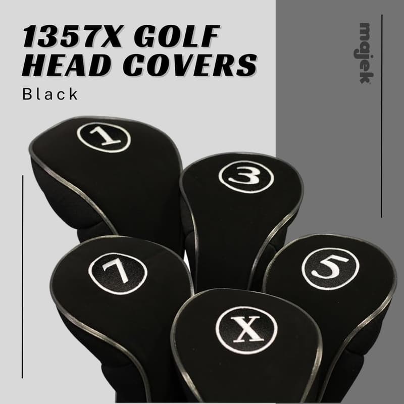 Black Neoprene Golf Headcovers for Drivers and Fairway Woods