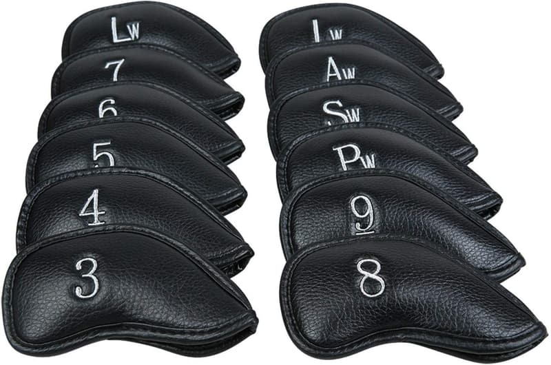 12pcs Golf Iron Head Covers Set - Thick Synthetic Leather