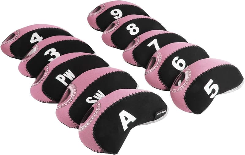 Golf Iron Club Head Covers with Transparent Window - 10 PCS Set