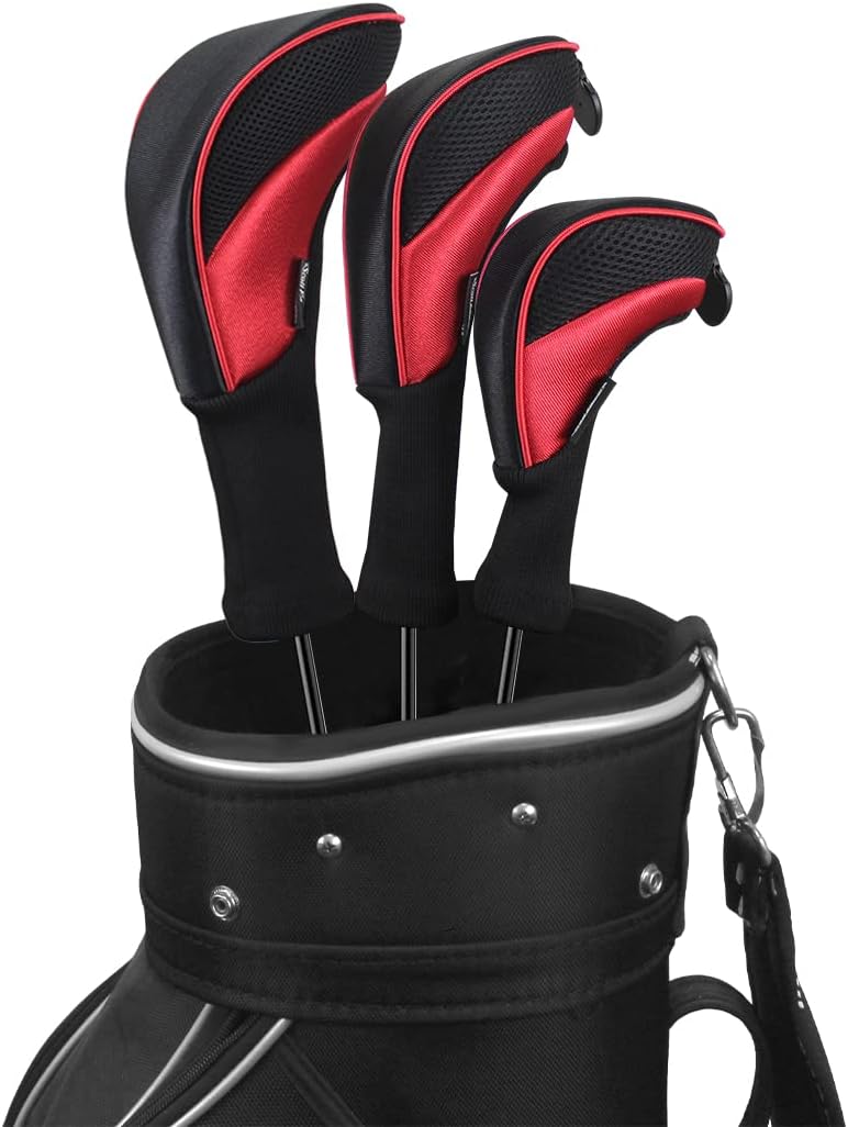 Long Neck Mesh Golf Club Headcovers Set for Fairway Woods (3 Pcs)