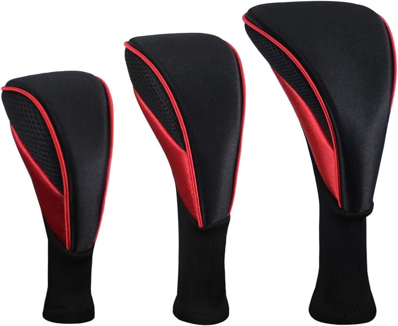 Long Neck Mesh Golf Club Headcovers Set for Fairway Woods (3 Pcs)
